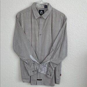 Men's Gray/Brown Patterned Shirt